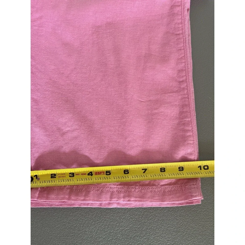H&M Linen Blend Womens Pants Size Small Pink Wide Leg Summer Cruise Vacation